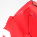 Christian Dior Shoulder Bag Leather Red Gold Auth BA13488-19