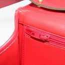 Christian Dior Shoulder Bag Leather Red Gold Auth BA13488-20