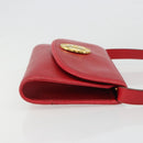 Christian Dior Shoulder Bag Leather Red Gold Auth BA13488-4