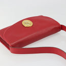 Christian Dior Shoulder Bag Leather Red Gold Auth BA13488-6