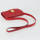Christian Dior Shoulder Bag Leather Red Gold Auth BA13488-7