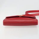 Christian Dior Shoulder Bag Leather Red Gold Auth BA13488-9