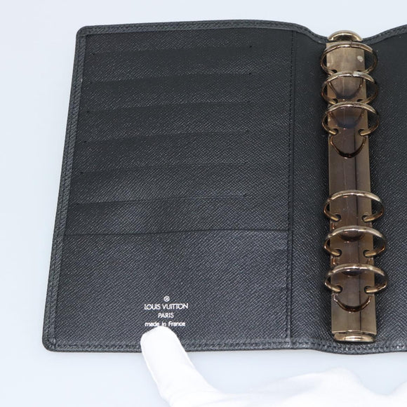 LOUIS VUITTON Taiga Leather Agenda MM Day Planner Cover Ardoise Auth BA13490