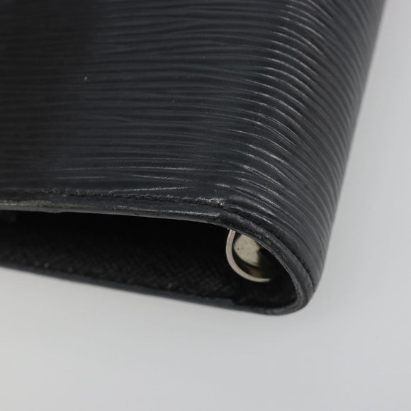LOUIS VUITTON Epi Agenda MM Day Planner Cover Black R20042 LV Auth BA13491