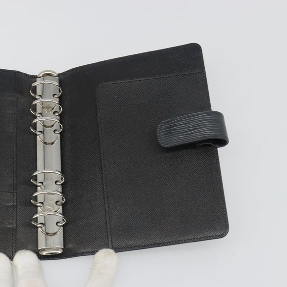LOUIS VUITTON Epi Agenda MM Day Planner Cover Black R20042 LV Auth BA13491