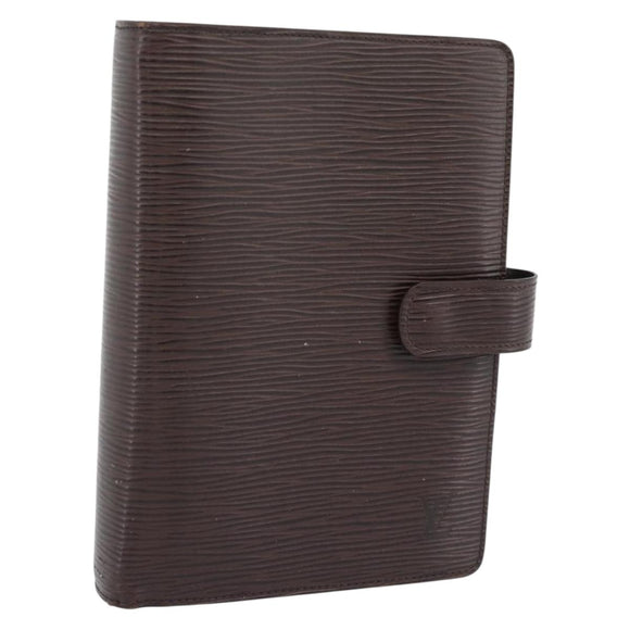 LOUIS VUITTON Epi Agenda MM Day Planner Cover Mocha R2004D LV Auth BA13492
