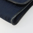 Christian Dior Trotter Canvas Chain Shoulder Bag Navy Gold Auth BA13497A-9