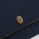 Christian Dior Trotter Canvas Chain Shoulder Bag Navy Gold Auth BA13497A-17