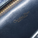 Christian Dior Trotter Canvas Chain Shoulder Bag Navy Gold Auth BA13497A-18