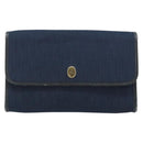 Christian Dior Trotter Canvas Chain Shoulder Bag Navy Gold Auth BA13497A-13