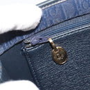 Christian Dior Trotter Canvas Chain Shoulder Bag Navy Gold Auth BA13497A-21