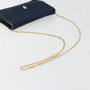 Christian Dior Trotter Canvas Chain Shoulder Bag Navy Gold Auth BA13497A-7