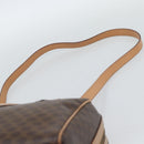 CELINE Macadam Canvas Hand Bag PVC Leather 2way Brown Gold Auth BA13498A-10