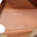 CELINE Macadam Canvas Hand Bag PVC Leather 2way Brown Gold Auth BA13498A-18