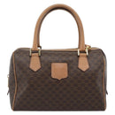 CELINE Macadam Canvas Hand Bag PVC Leather 2way Brown Gold Auth BA13498A-2