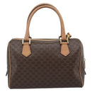 CELINE Macadam Canvas Hand Bag PVC Leather 2way Brown Gold Auth BA13498A-3