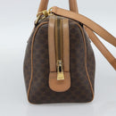 CELINE Macadam Canvas Hand Bag PVC Leather 2way Brown Gold Auth BA13498A-4