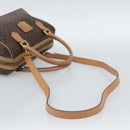 CELINE Macadam Canvas Hand Bag PVC Leather 2way Brown Gold Auth BA13498A-9