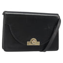 Christian Dior Shoulder Bag Leather Black Gold Auth BA13501-1