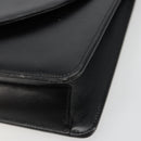 Christian Dior Shoulder Bag Leather Black Gold Auth BA13501-9