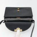 Christian Dior Shoulder Bag Leather Black Gold Auth BA13501-11