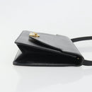 Christian Dior Shoulder Bag Leather Black Gold Auth BA13501-3