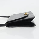 Christian Dior Shoulder Bag Leather Black Gold Auth BA13501-4