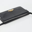 Christian Dior Shoulder Bag Leather Black Gold Auth BA13501-6