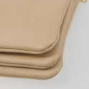 CELINE Trio Shoulder Bag Leather Beige Gold Auth BA13504V-17