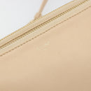 CELINE Trio Shoulder Bag Leather Beige Gold Auth BA13504V-19