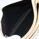 CELINE Trio Shoulder Bag Leather Beige Gold Auth BA13504V-10