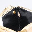 CELINE Trio Shoulder Bag Leather Beige Gold Auth BA13504V-22