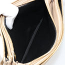 CELINE Trio Shoulder Bag Leather Beige Gold Auth BA13504V-23