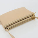 CELINE Trio Shoulder Bag Leather Beige Gold Auth BA13504V-6