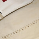 VALENTINO Studs Tote Bag Leather 2way White Gold Auth BA13505-10