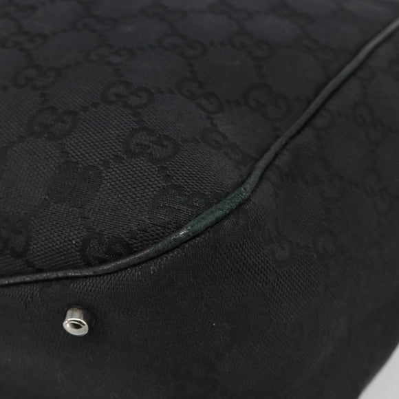 GUCCI GG Canvas Hand Bag Black Silver 113017 Auth BA13508