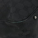 GUCCI GG Canvas Hand Bag Black Silver 113017 Auth BA13508-16