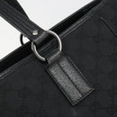 GUCCI GG Canvas Hand Bag Black Silver 113017 Auth BA13508-10