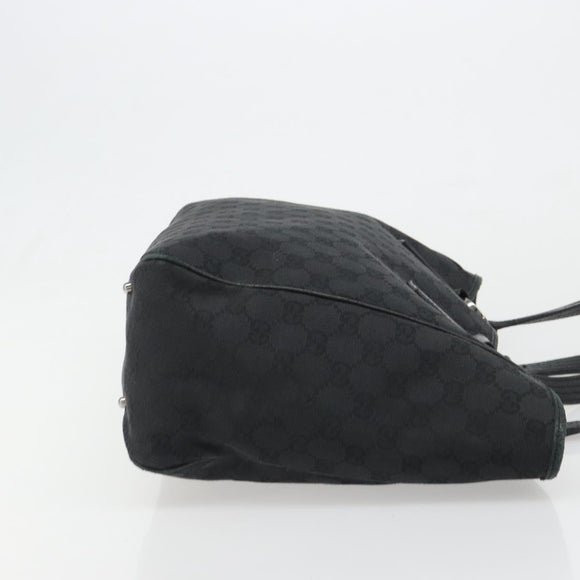 GUCCI GG Canvas Hand Bag Black Silver 113017 Auth BA13508