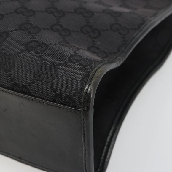 GUCCI GG Canvas Jackie Tote Bag Black Silver 002 1073 Auth BA13509A