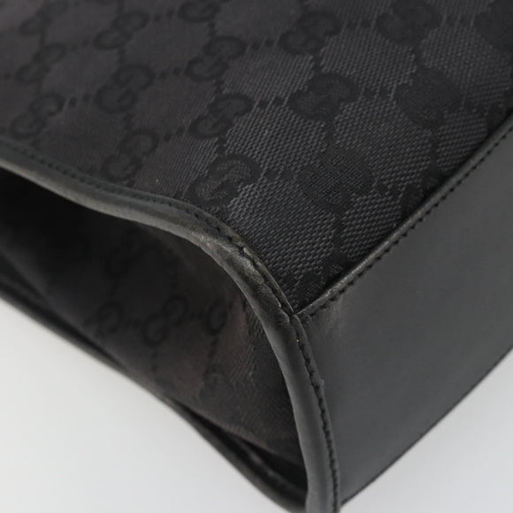 GUCCI GG Canvas Jackie Tote Bag Black Silver 002 1073 Auth BA13509A
