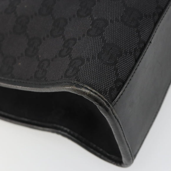 GUCCI GG Canvas Jackie Tote Bag Black Silver 002 1073 Auth BA13509A