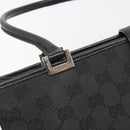 GUCCI GG Canvas Jackie Tote Bag Black Silver 002 1073 Auth BA13509A-10