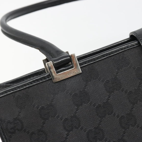 GUCCI GG Canvas Jackie Tote Bag Black Silver 002 1073 Auth BA13509A