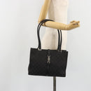 GUCCI GG Canvas Jackie Tote Bag Black Silver 002 1073 Auth BA13509A-23