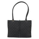 GUCCI GG Canvas Jackie Tote Bag Black Silver 002 1073 Auth BA13509A-2