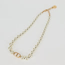 Christian Dior Necklace Pearl White Auth BA1350-2