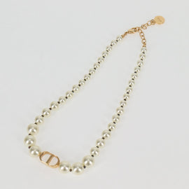 Christian Dior Necklace Pearl White Auth BA1350 - 0