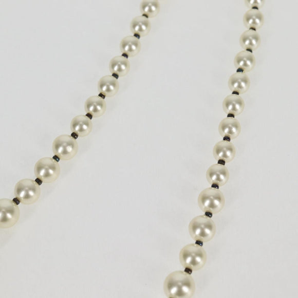 Christian Dior Necklace Pearl White Auth BA1350