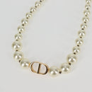 Christian Dior Necklace Pearl White Auth BA1350-8